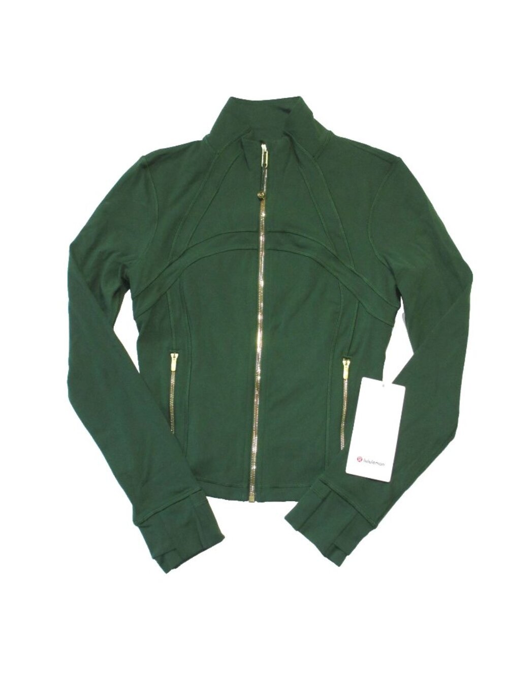 NWT Lululemon Define Cropped Jacket *Nulu in Ivy Green Gold Zip 8